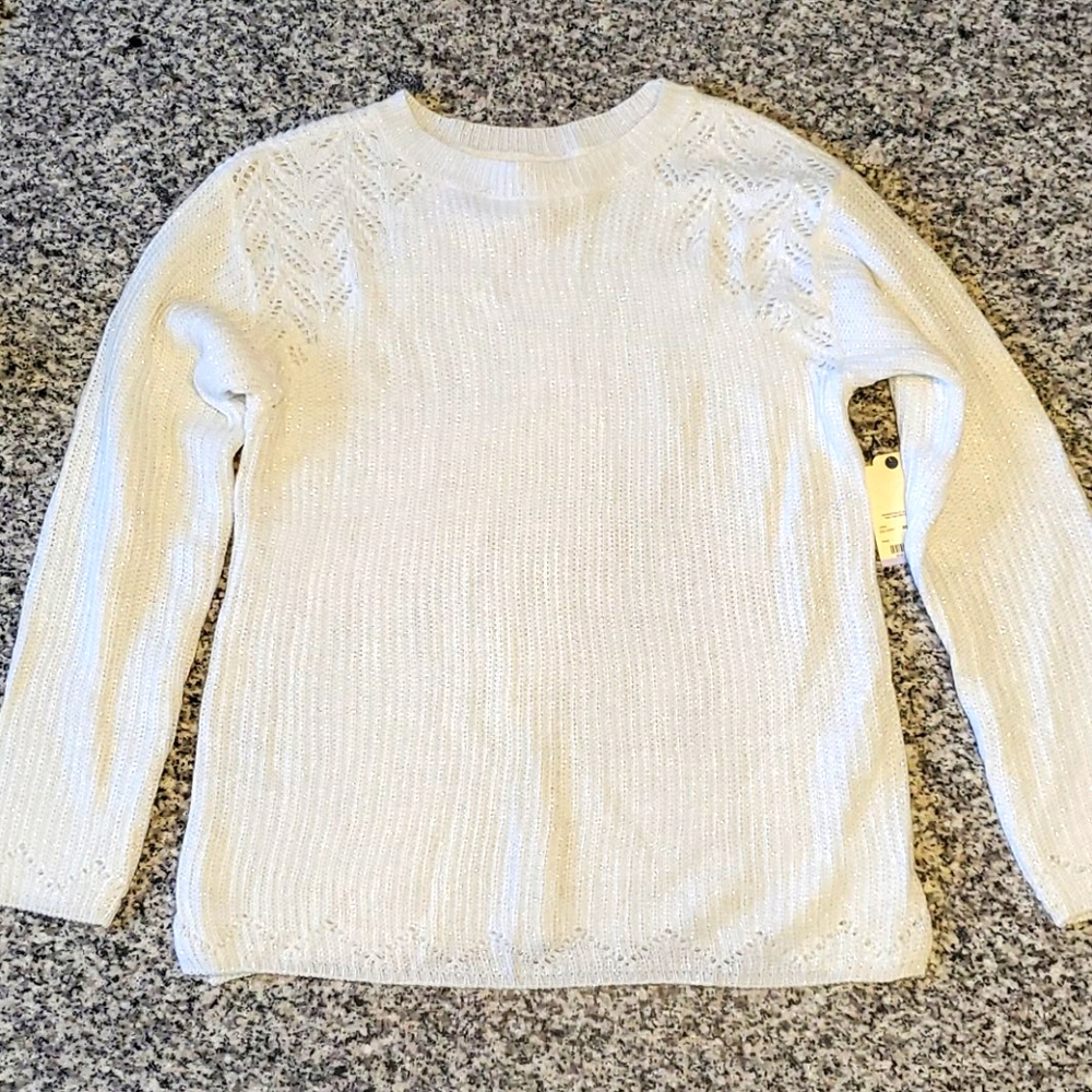 NWT! White Sparkle sweater